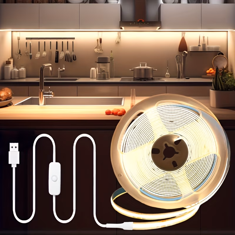 Bande LED COB USB flexible pour l'éclairage intérieur des armoires